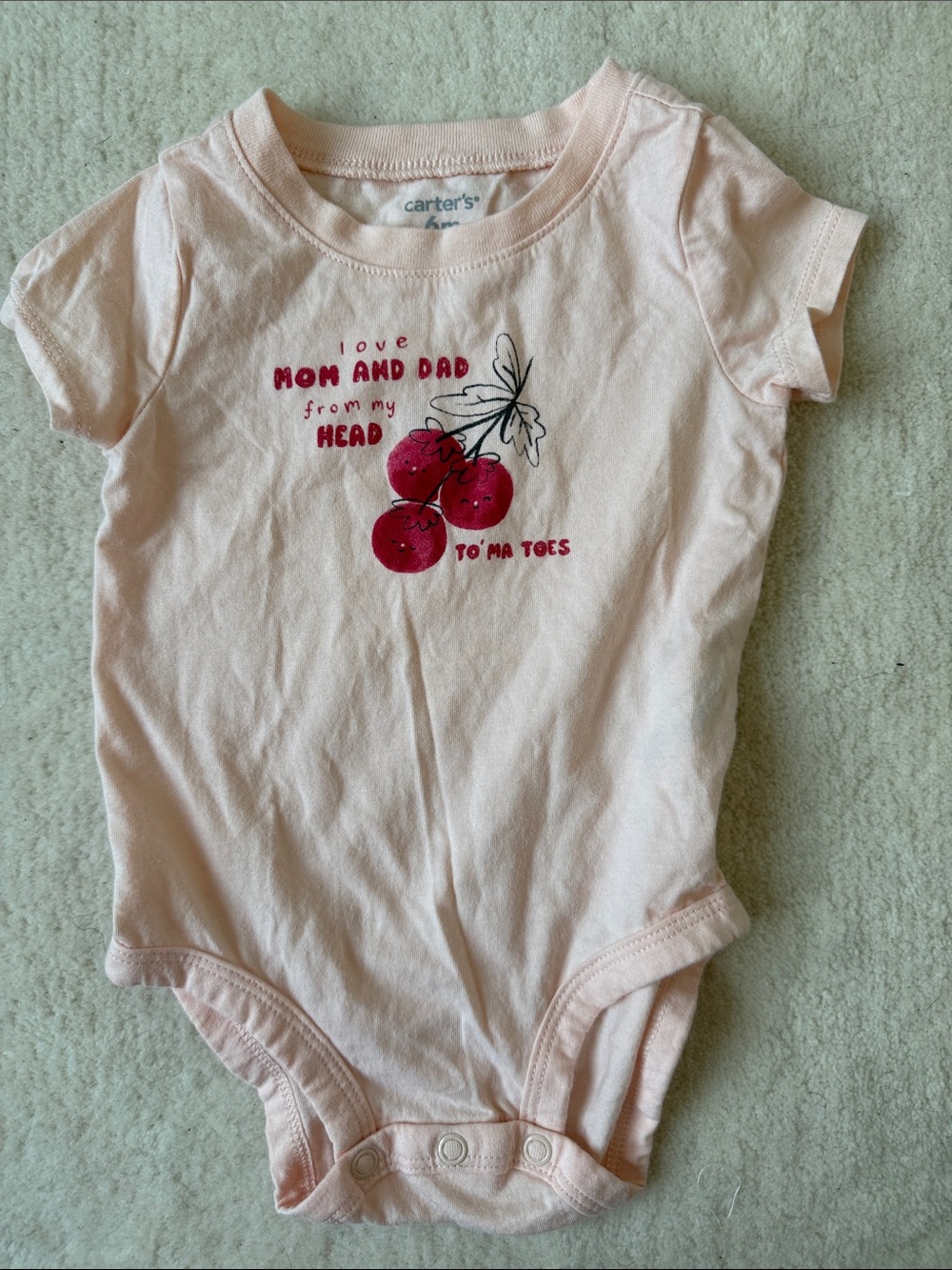Carter's Pink Cherry Graphic Baby One-Piece